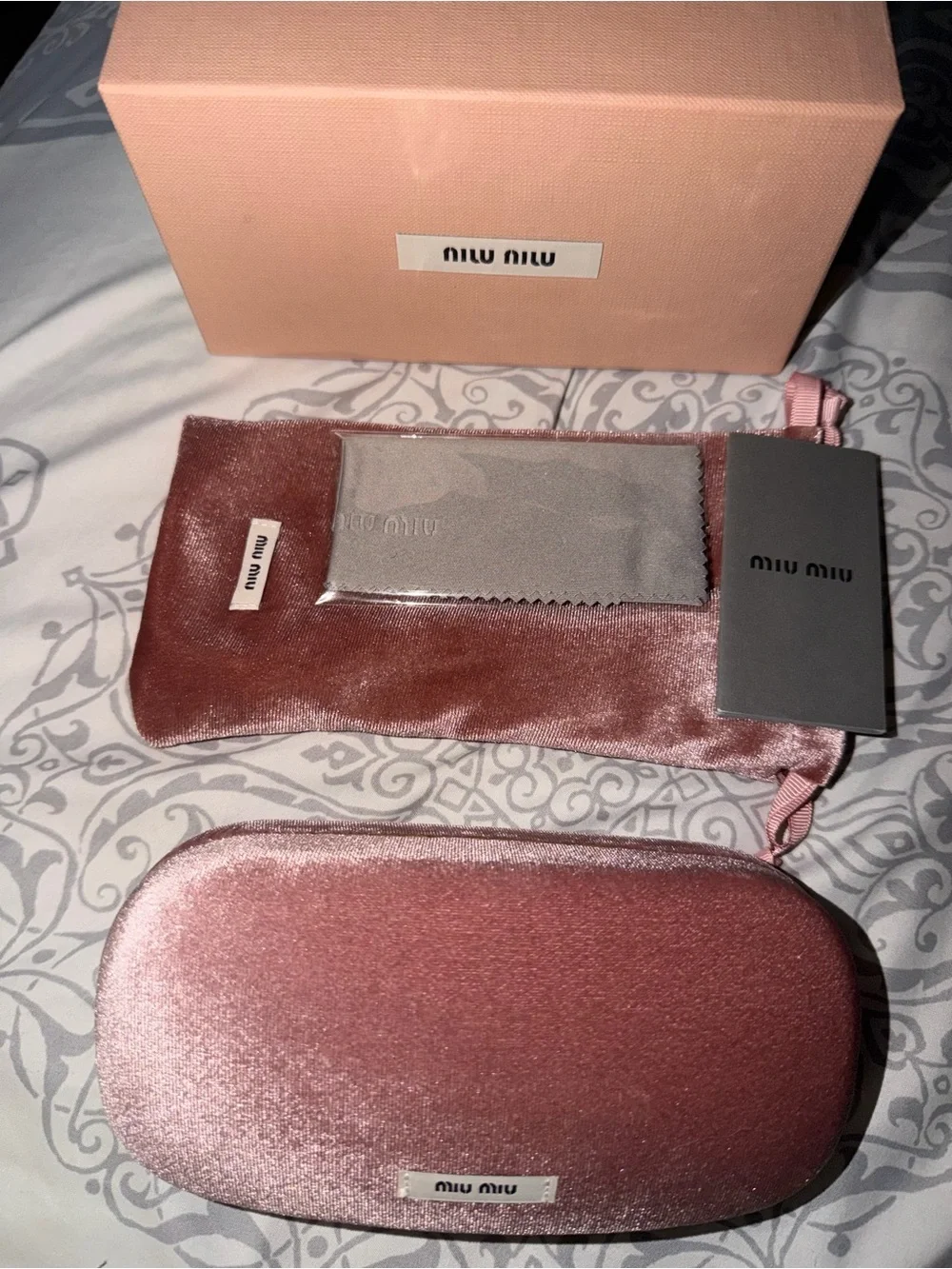 Miu Miu Rose Gold Frame Sunglasses with Pink Gold Lenses